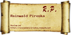 Reinwald Piroska névjegykártya